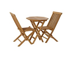 Σετ Τραπέζι με 2 Καρέκλες DKD Home Decor Κήπος Ξύλο Τικ (3 pcs)