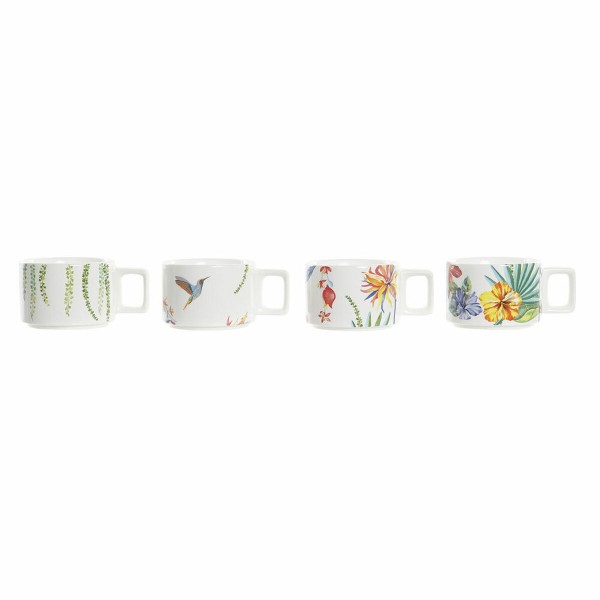 Σετ Κούπες Καφέ DKD Home Decor Πολύχρωμο Dolomite (260 ml)