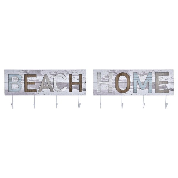 Κρεμάστρα τοίχου DKD Home Decor Μέταλλο Ξύλο Παραλία Ναύτης (45 x 5 x 23 cm) (x2)