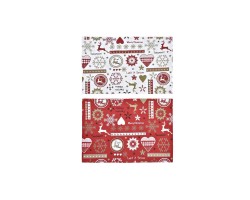 Σουπλά DKD Home Decor Κόκκινο πολυεστέρας βαμβάκι Λευκό (45 x 30 x 1 cm) (x2)