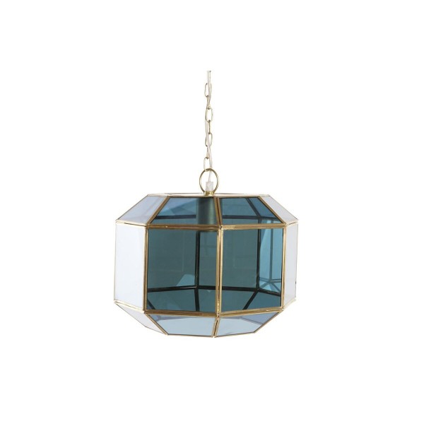 Φωτιστικό Οροφής DKD Home Decor Κρυστάλλινο Μπλε Χρυσό Ορείχαλκος 50 W (29 x 31 x 23 cm)