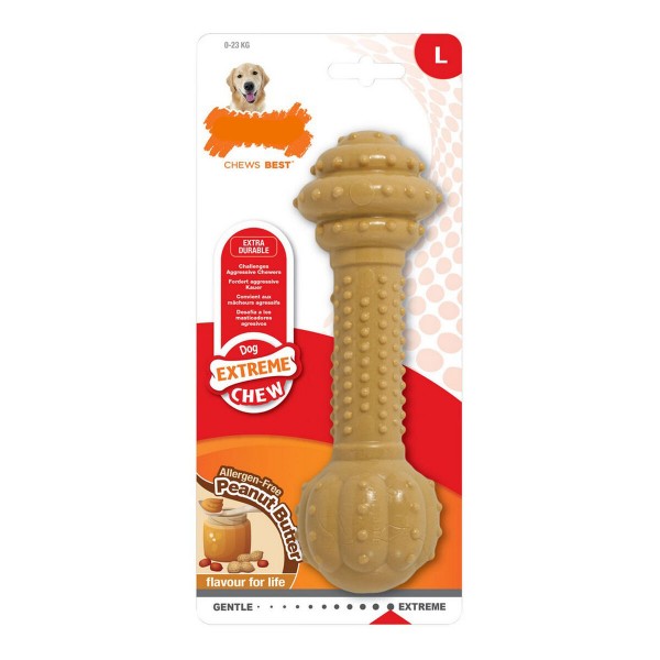 Μασητικό Οδοντοφυΐας Σκύλου Nylabone Extreme Chew Barbell Nylon Βούτυρο αραχίδας