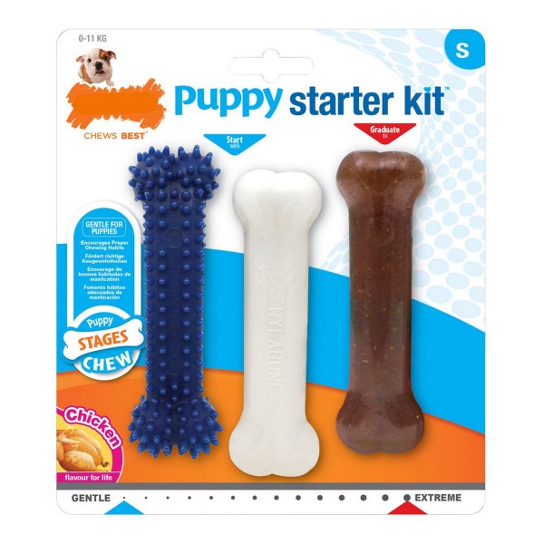 Μασητικό Οδοντοφυΐας Σκύλου Nylabone Extreme Chew Starter Kit Κουτάβια Κοτόπουλο Nylon Θερμοπλαστικό (3 pcs)