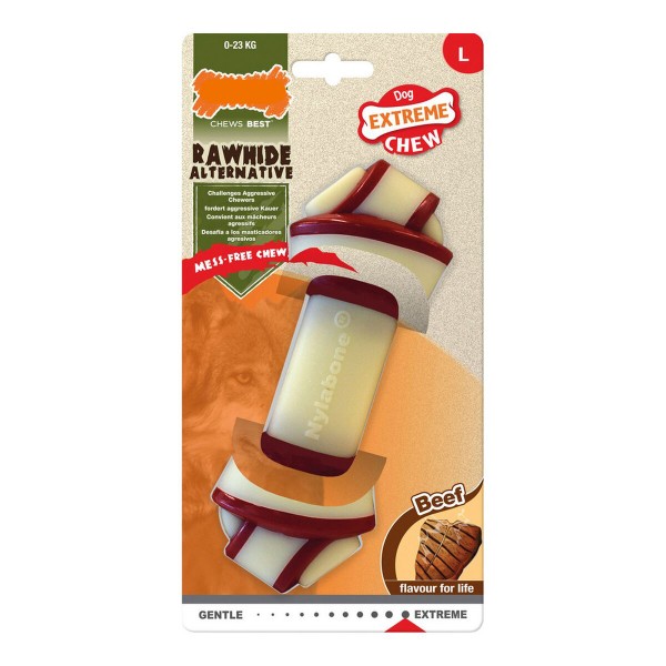 Μασητικό Οδοντοφυΐας Σκύλου Nylabone Rawhide Κόμπος Μέγεθος L Nylon Βόειο κρέας
