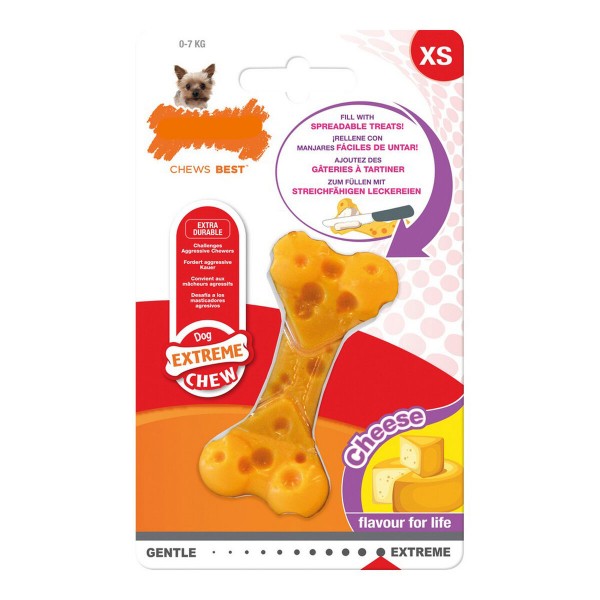 Μασητικό Οδοντοφυΐας Σκύλου Nylabone Dura Chew Τυρί Nylon Μέγεθος XS
