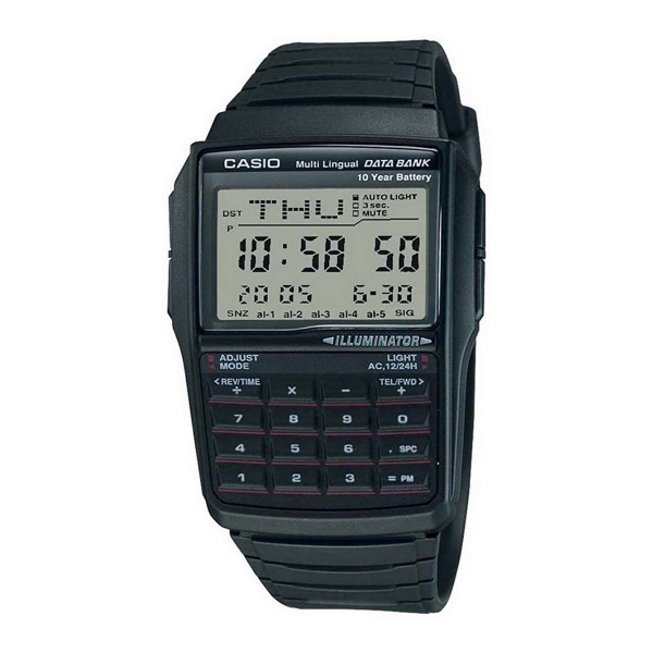 Ανδρικά Ρολόγια Casio DATABANK CALCULATOR Μαύρο Γκρι