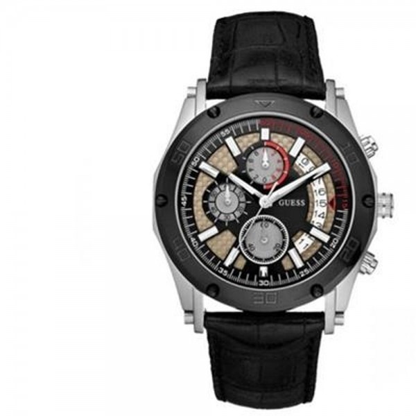 Ανδρικά Ρολόγια Guess W16570G1 Ø 45 mm Μαύρο Γκρι