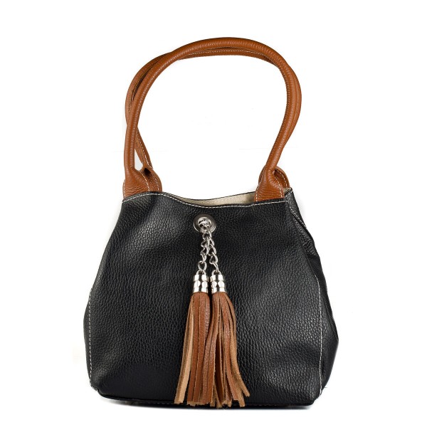 Γυναικεία Τσάντα Anna Morellini WB113267-BLACK-LEATH Μαύρο 21 x 22 x 12 cm