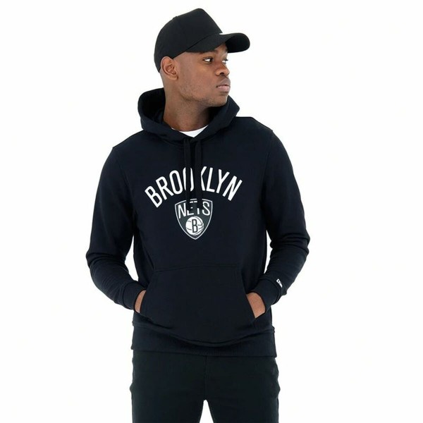 Unisex Φούτερ με Κουκούλα New Era Brooklyn Nets Μαύρο