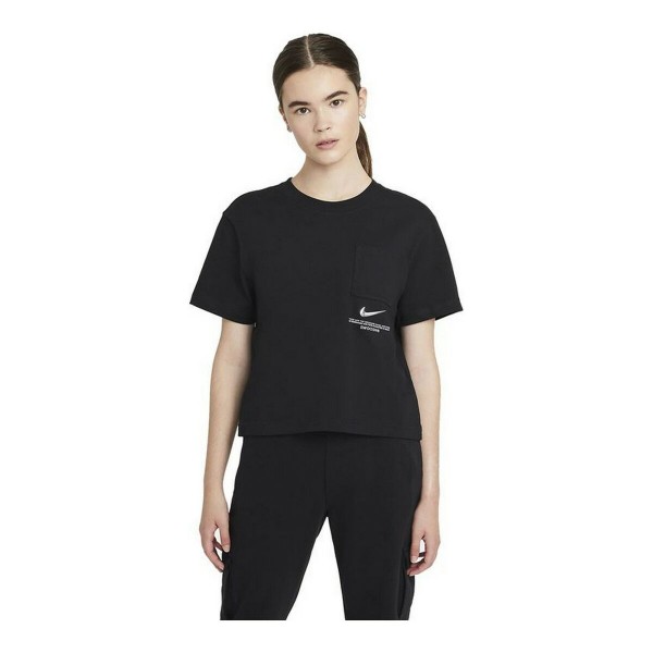 Γυναικεία Μπλούζα με Κοντό Μανίκι Nike Sportswear Swoosh Μαύρο