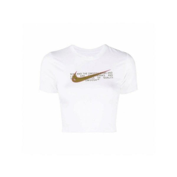 Γυναικεία Μπλούζα με Κοντό Μανίκι  TEE SLIM CRP SWOOSH DN5798 Nike 100 Λευκό