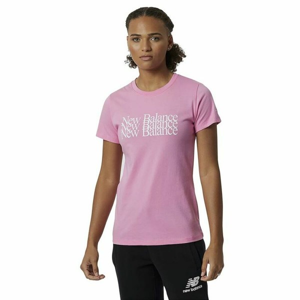 Γυναικεία Μπλούζα με Κοντό Μανίκι New Balance Essentials Celebrate Ροζ