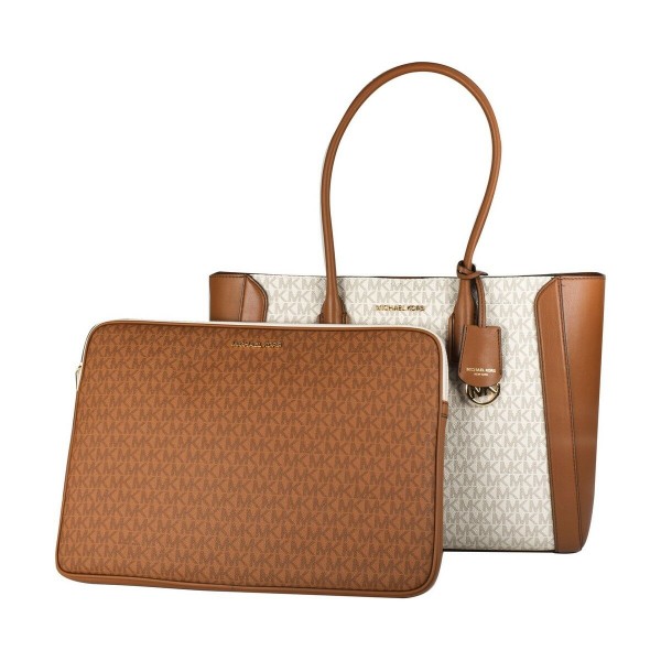 Γυναικεία Τσάντα Michael Kors 35S2G6KT9B-VANILLA Γκρι 38 x 30 x 14 cm
