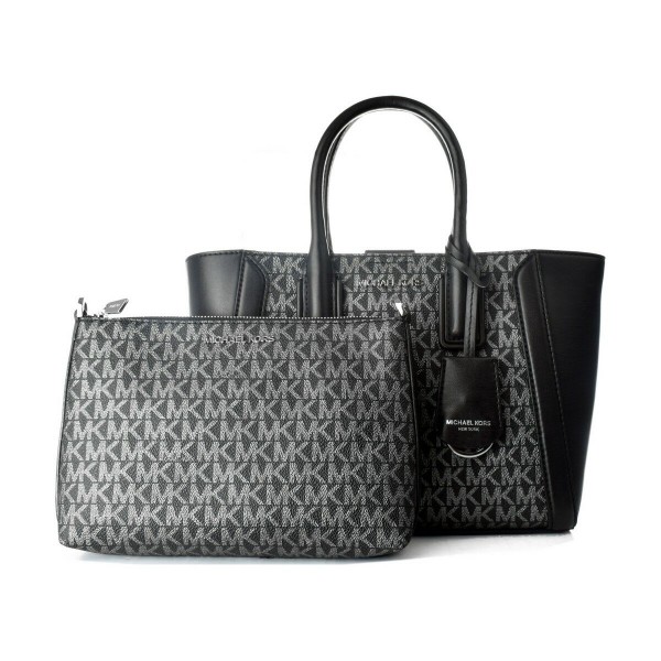 Γυναικεία Τσάντα Michael Kors 35F2S6KC5V-BLK-SILVER Μαύρο 24 x 20 x 8 cm
