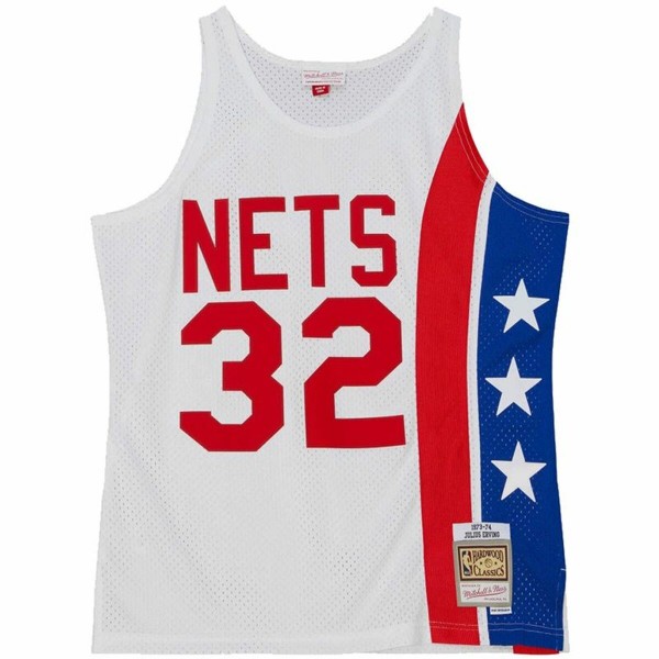Μπλουζάκι μπάσκετ Mitchell & Ness New York Nets Λευκό