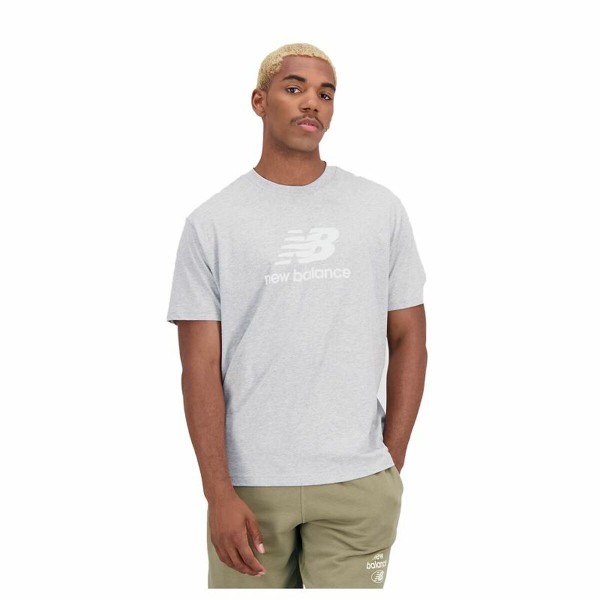 Ανδρική Μπλούζα με Κοντό Μανίκι New Balance Essentials Γκρι