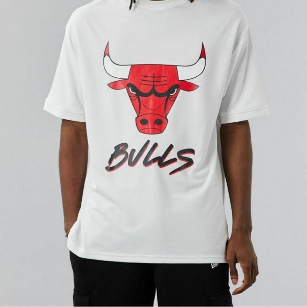 Μπλούζα με Κοντό Μανίκι NBA SCRIPT MESH New Era WHIFDR 60284736 Λευκό