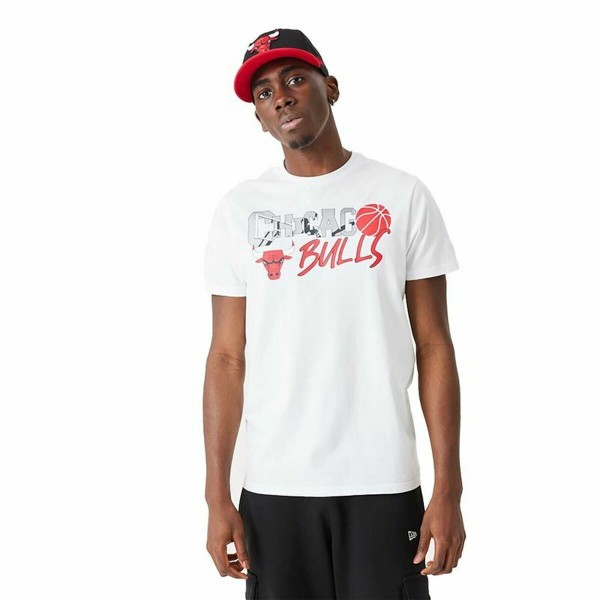 Ανδρική Μπλούζα με Κοντό Μανίκι New Era NBA Infill Graphic Chicago Bulls Λευκό