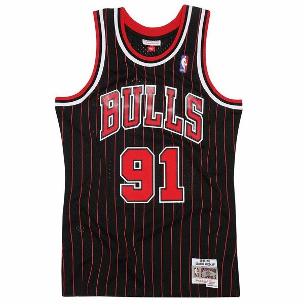 Μπλουζάκι μπάσκετ Mitchell & Ness Chicago Bulls Dennis Rodman Μαύρο