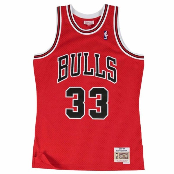 Μπλουζάκι μπάσκετ Mitchell & Ness Chicago Bull Scotie Pippen Πορφυρό Κόκκινο