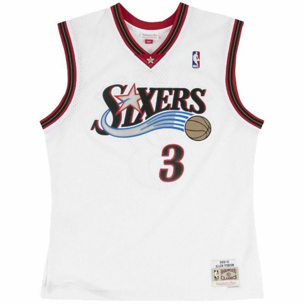 Μπλουζάκι μπάσκετ Mitchell & Ness Philadelphia 76ers Allen Iverson Λευκό