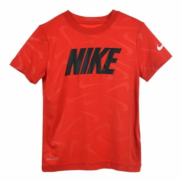 Παιδικό Μπλούζα με Κοντό Μανίκι Nike Swoosh Toss Κόκκινο