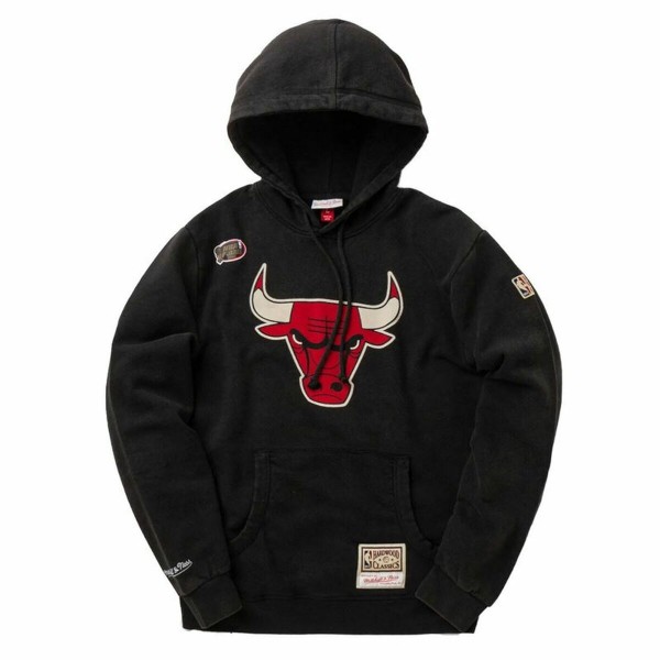 Unisex Φούτερ με Κουκούλα Mitchell & Ness Chicago Μαύρο