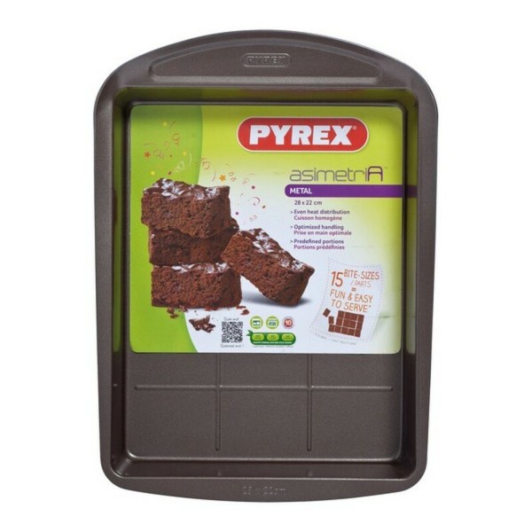 Δίσκος Φούρνου Brownies Pyrex Asimetria γαλβανισμένο χάλυβα (28 x 22 cm)