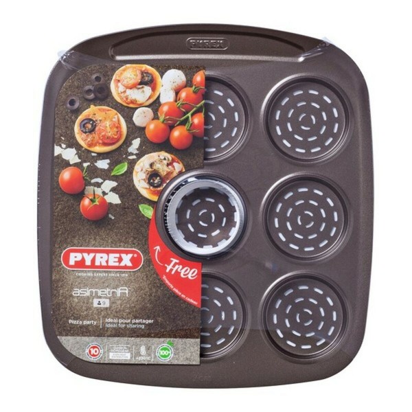 Δίσκος Φούρνου Pizza Mini Pyrex Asimetria γαλβανισμένο χάλυβα (9 Διαμερίσματα) (16 x 16 cm)