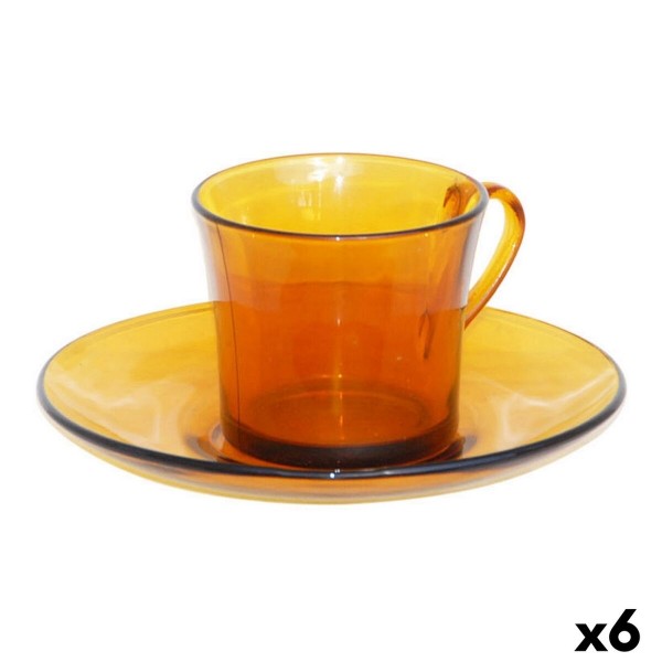 Κούπα με Πιατάκι Duralex Lys Κεχριμπάρι x6 (180 ml)
