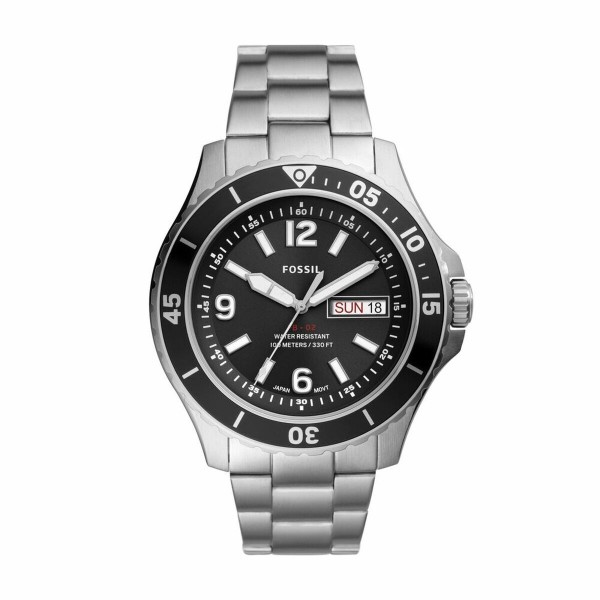 Ανδρικά Ρολόγια Fossil FS5687 Μαύρο Ασημί