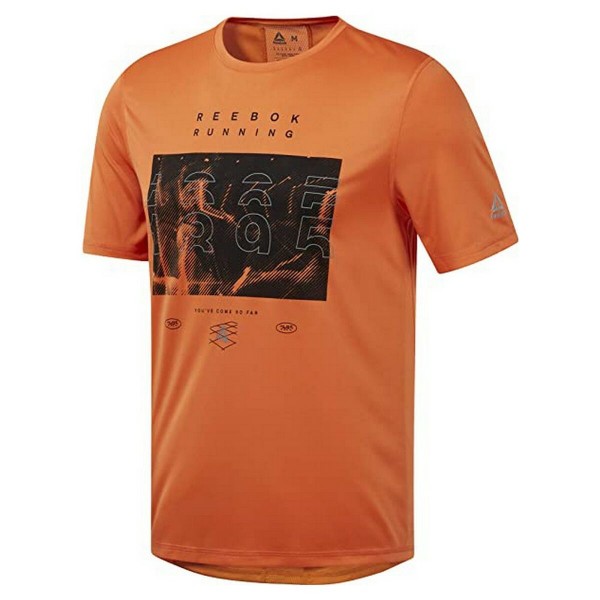 Ανδρική Μπλούζα με Κοντό Μανίκι Reebok RUN CREW TEE DY8322  Πορτοκαλί