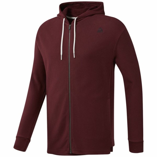 Ανδρικό Φούτερ με Κουκούλα Reebok TE TWILL FZ HOODIE EC079 Μπορντό