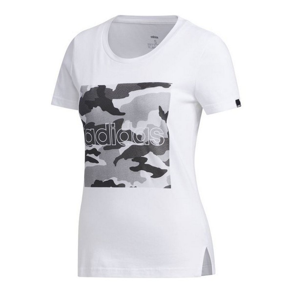 Γυναικεία Μπλούζα με Κοντό Μανίκι Adidas Boxed Camo Λευκό