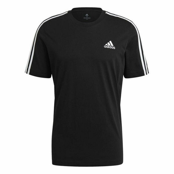 Ανδρική Μπλούζα με Κοντό Μανίκι Adidas  Essentials 3 bandas Μαύρο