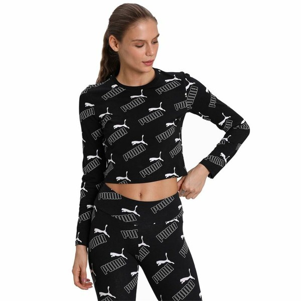 Γυναικεία Μπλούζα με Κοντό Μανίκι Puma Amplified AOP LS Fitted  Μαύρο