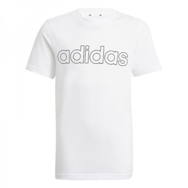 Παιδικό Μπλούζα με Κοντό Μανίκι Adidas B LIN T GN4002 Λευκό