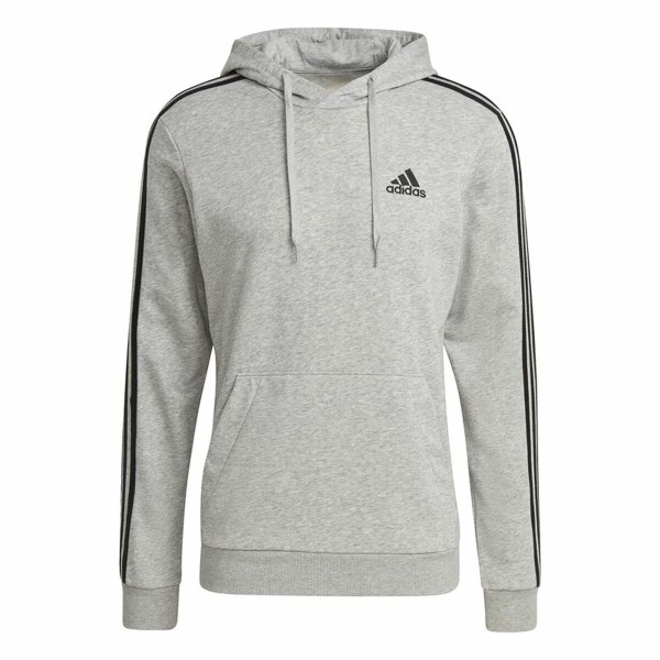 Ανδρικό Φούτερ με Κουκούλα Adidas Essentials 3 Stripes Ανοιχτό Γκρι