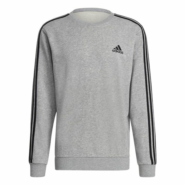 Ανδρικό  Φούτερ χωρίς Κουκούλα Adidas Essentials French Terry 3 Stripes Γκρι