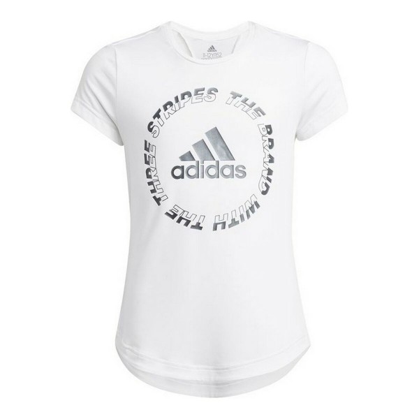 Παιδικό Μπλούζα με Κοντό Μανίκι Adidas Aeroready Bold Λευκό
