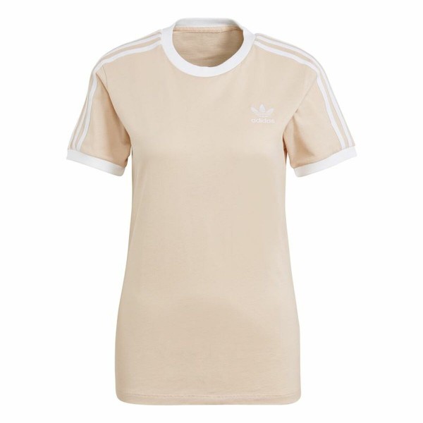 Γυναικεία Μπλούζα με Κοντό Μανίκι Adidas Classics 3 Stripes Μπεζ