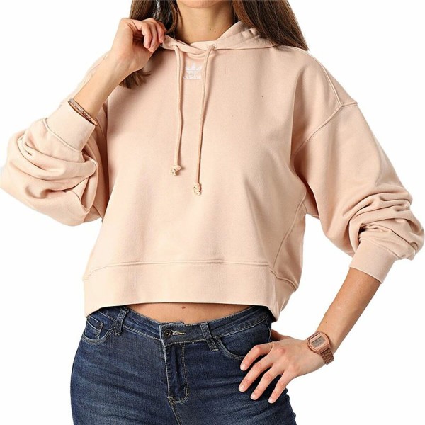 Γυναικείο Φούτερ με Κουκούλα Adidas Loungewear Adicolor Salmon