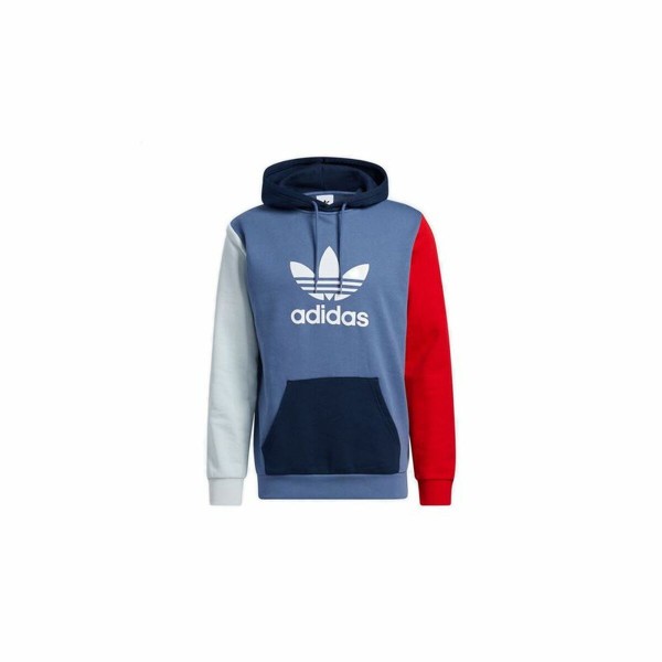 Ανδρικό Φούτερ με Κουκούλα Adidas Blocked Trefoil Μπλε