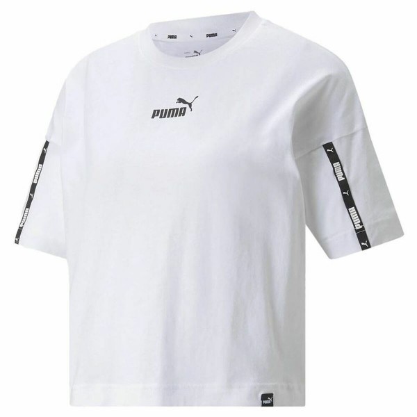 Γυναικεία Μπλούζα με Κοντό Μανίκι Puma Power Tape Cropped Λευκό