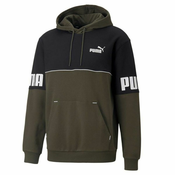 Ανδρικό Φούτερ με Κουκούλα Puma Power Colorblock Πράσινο Μαύρο