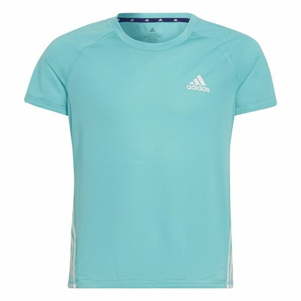 Παιδικό Μπλούζα με Κοντό Μανίκι Adidas Aeroready Three Stripes Ακουαμαρίνης