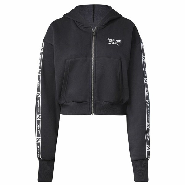 Γυναικείο Αθλητικό Μπουφάν Reebok Tape Pack Full Zip Μαύρο