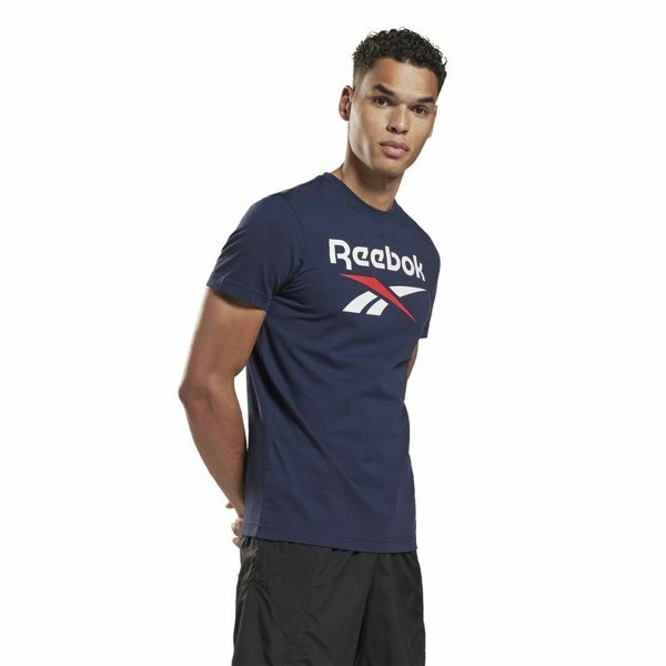 Ανδρική Μπλούζα με Κοντό Μανίκι Reebok  Big Logo  Σκούρο μπλε
