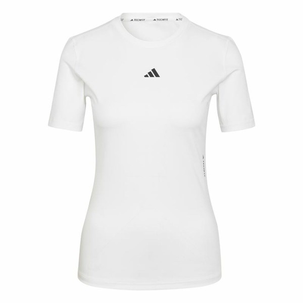 Γυναικεία Μπλούζα με Κοντό Μανίκι Adidas Techfit Training Λευκό