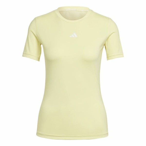 Γυναικεία Μπλούζα με Κοντό Μανίκι Adidas Techfit Training Κίτρινο